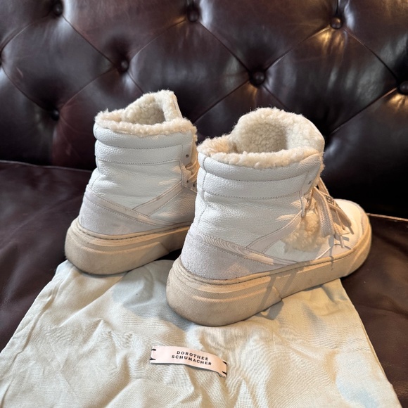 DOROTHEE SCHUMACHER GUC Sporty Movement High Top Sneaker In Pure White Size 38